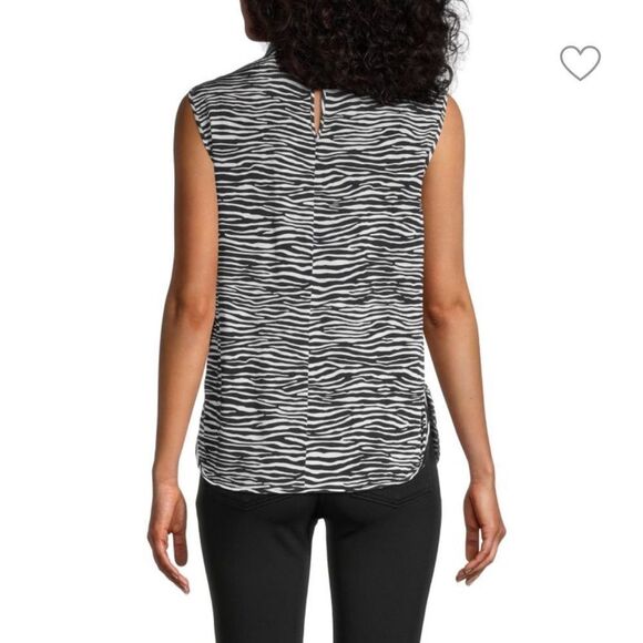 MaxMara Adda Zebra Print Silk Sleeveless Blouse 6 NEW - Picture 12 of 12